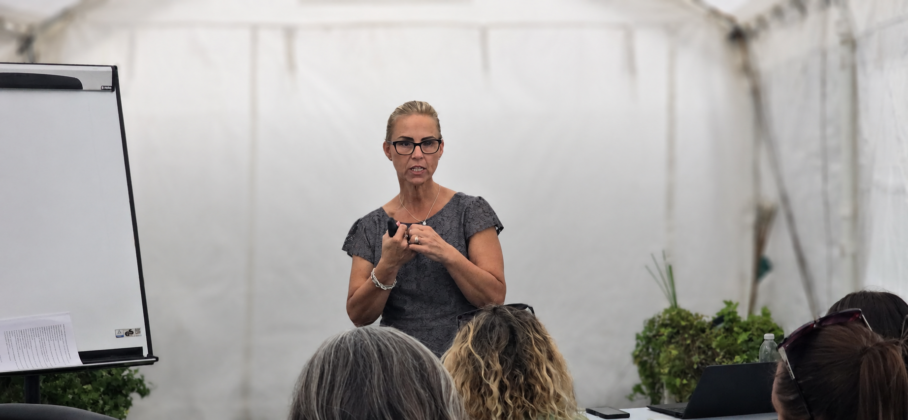 Tracie Turner leading a training session